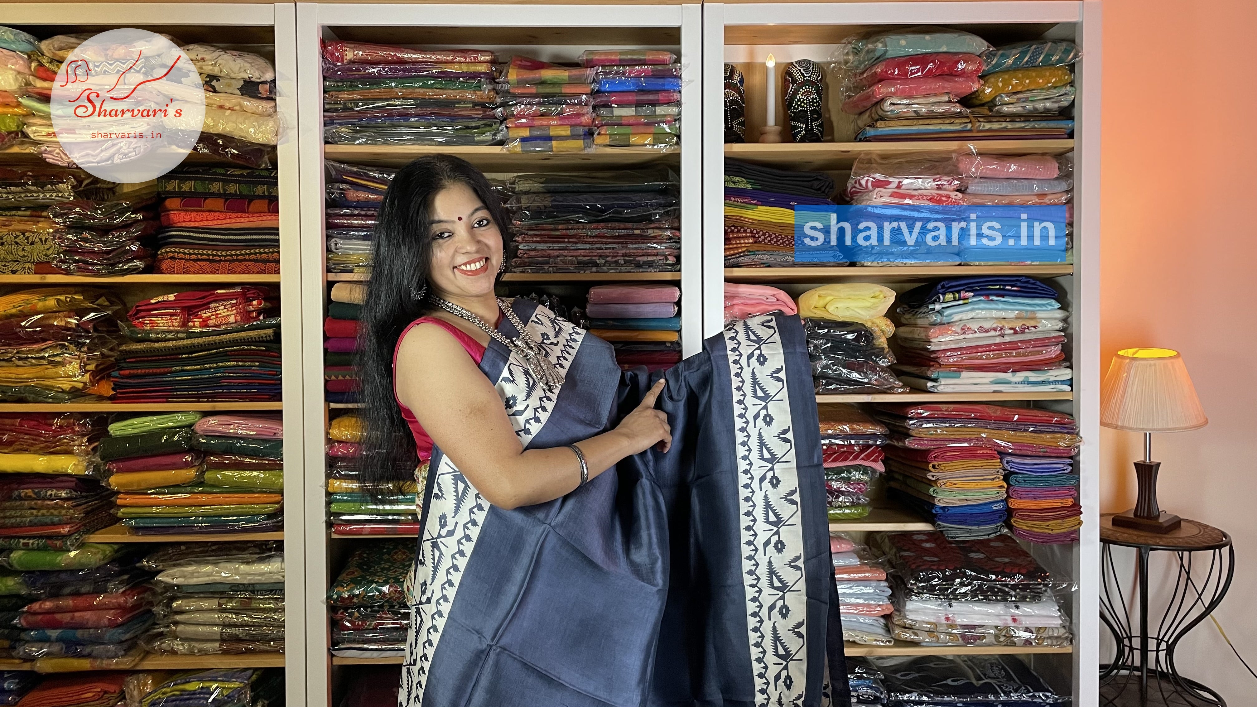 Women's Casual Office Wear Cotton Silk Saree With Blouse Piece Material  (Grey) | eBay