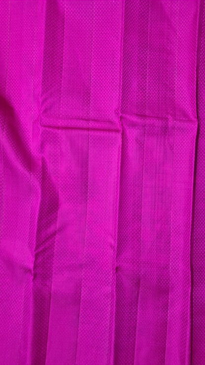 Midnight blue and Fuchsia Pink Kanchipuram Silk Saree