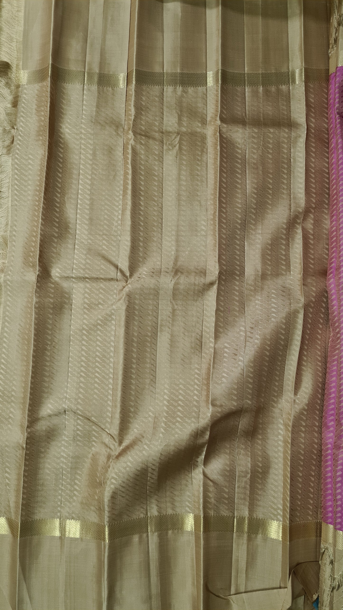 Fandango Pink and Gold Kanchipuram Silk Saree