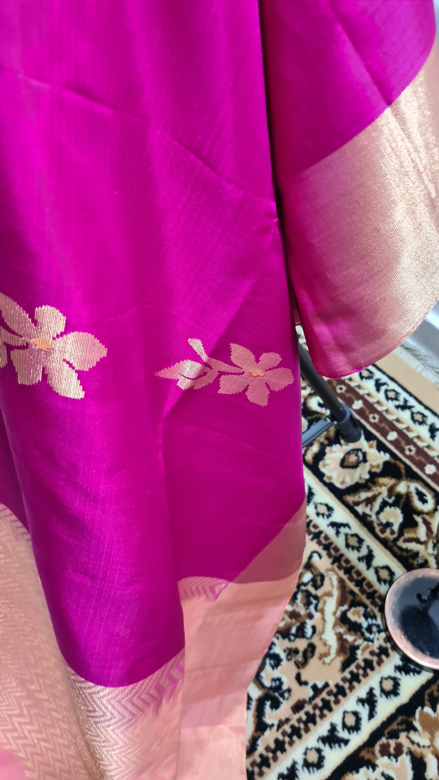 Rani Pink and Peach Kanchipuram Silk Saree