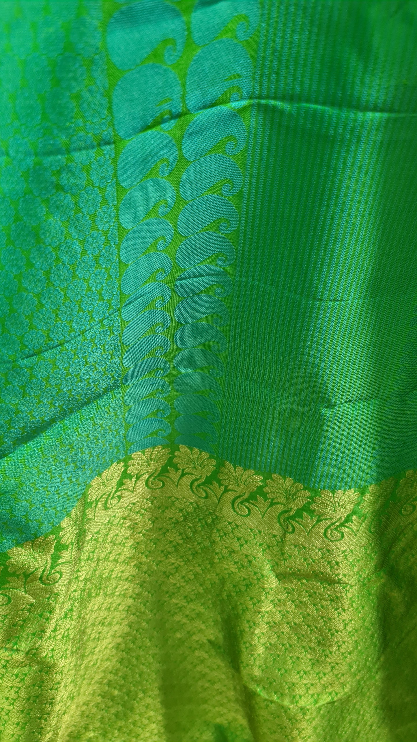 Irish Green Kanchipuram Silk Saree