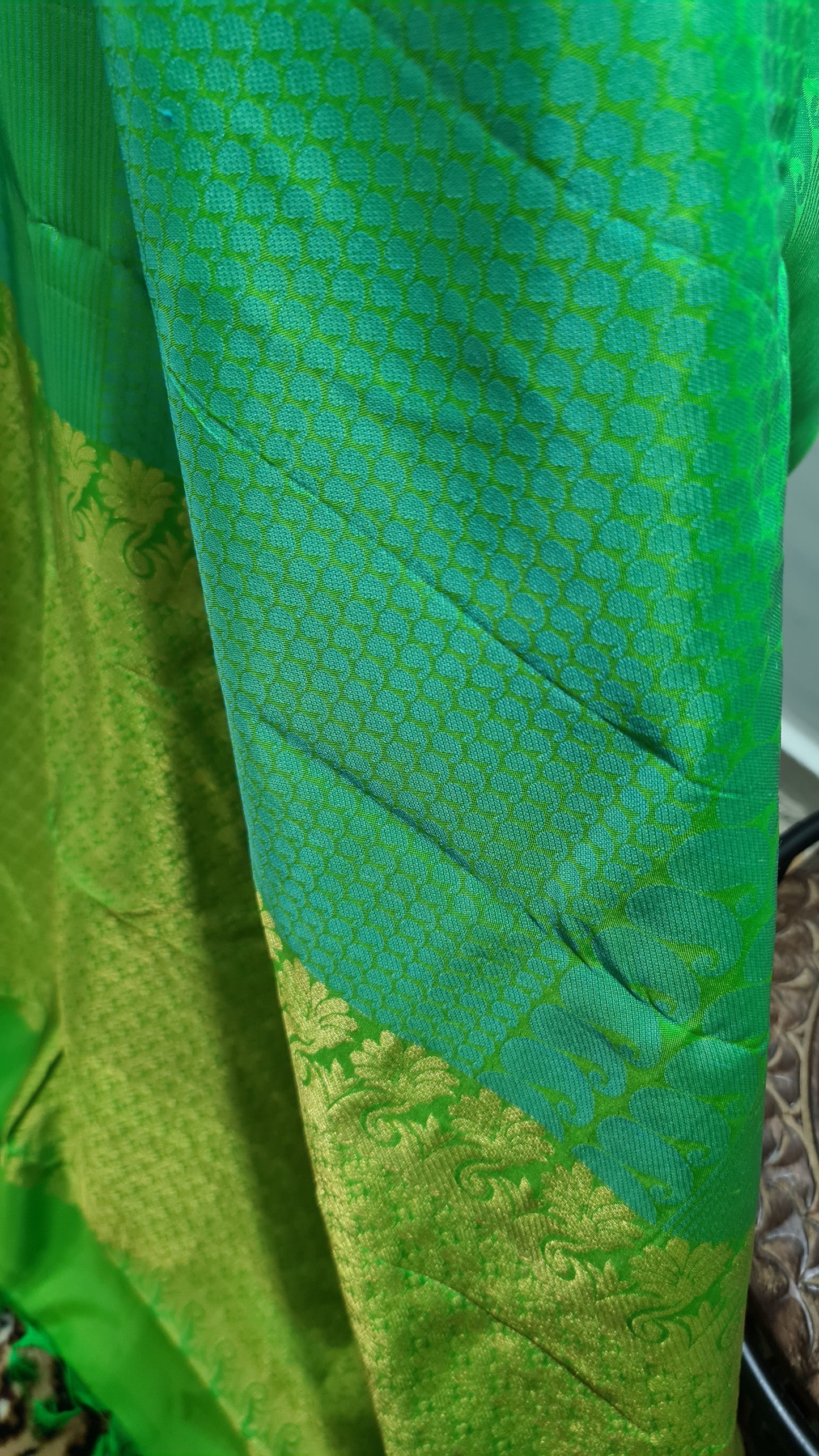 Irish Green Kanchipuram Silk Saree