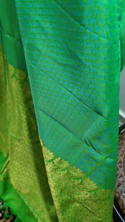 Irish Green Kanchipuram Silk Saree