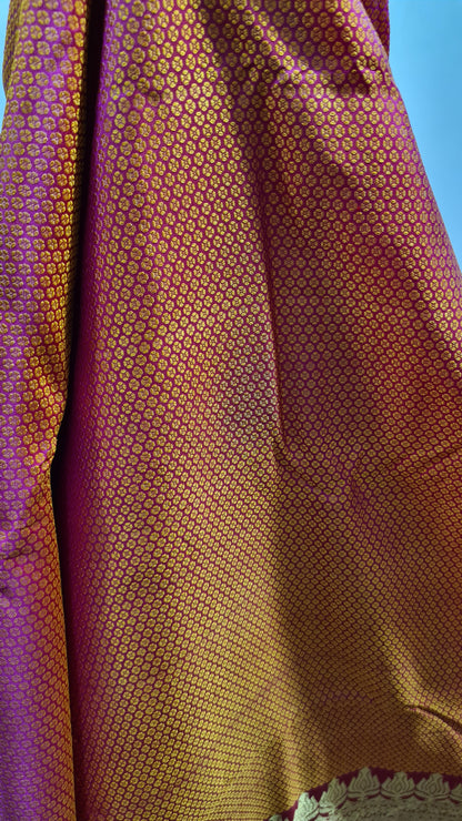 Fuchsia Pink and Gold Kanchipuram Silk Saree