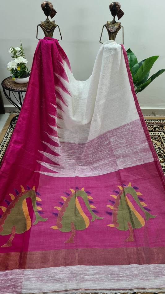 White and Fuchsia Pink Mill Matka