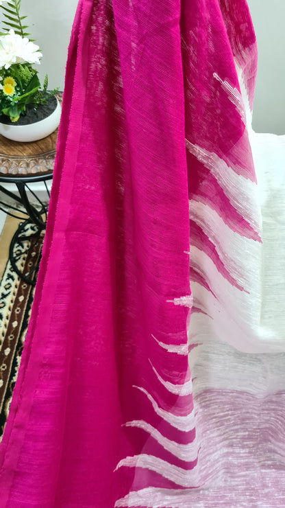 White and Fuchsia Pink Mill Matka