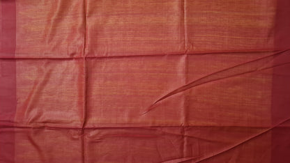 Ochre Yellow with Vermilion Red Matka Silk