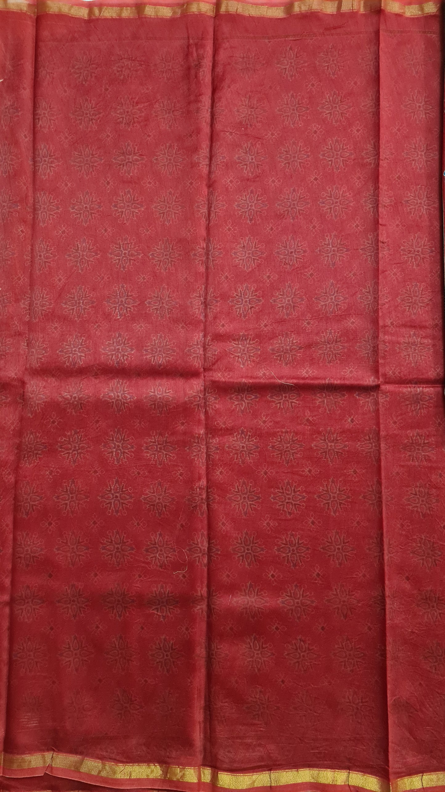 Red Ajrakh Chanderi Silk Cotton