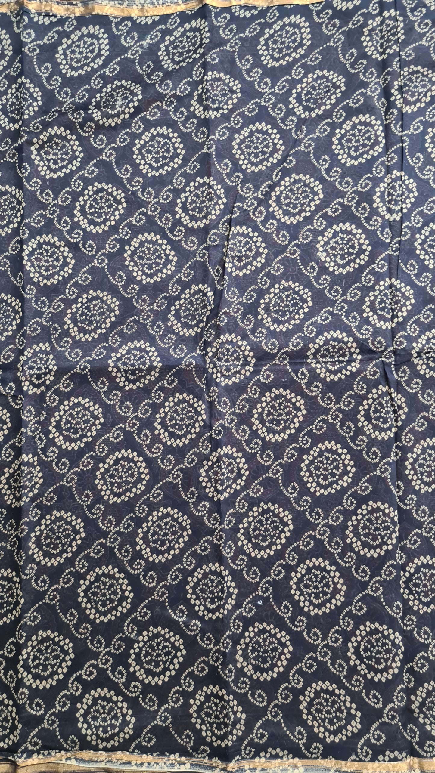 Black Ajrakh Chanderi Silk Cotton