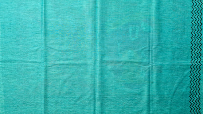 Teal Blue Handpainted Blended Cotton