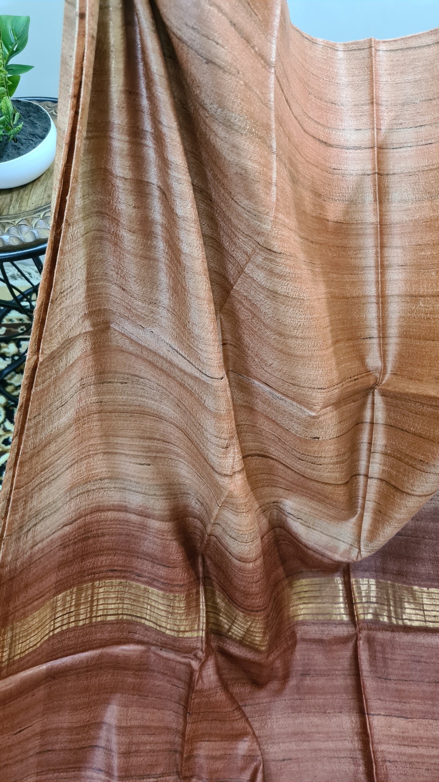 Light and Dark Brown Matka Silk