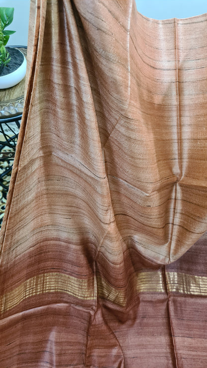 Light and Dark Brown Matka Silk