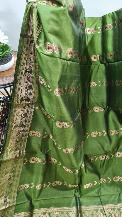 Cadmium Green Swarnachari Silk