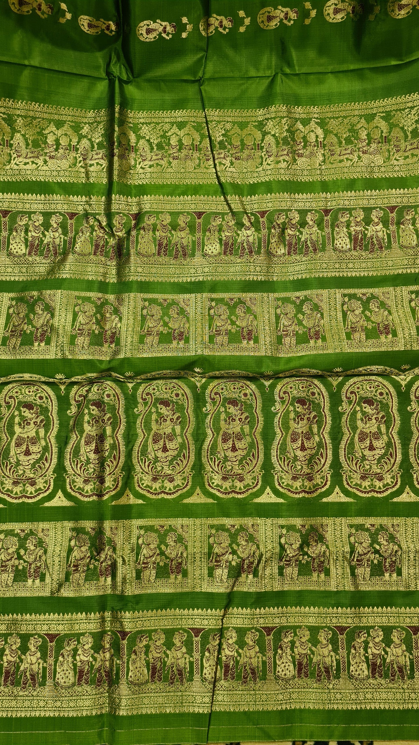 Cadmium Green Swarnachari Silk