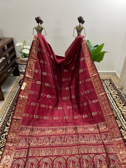 Maroon Swarnachari silk