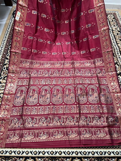 Maroon Swarnachari silk