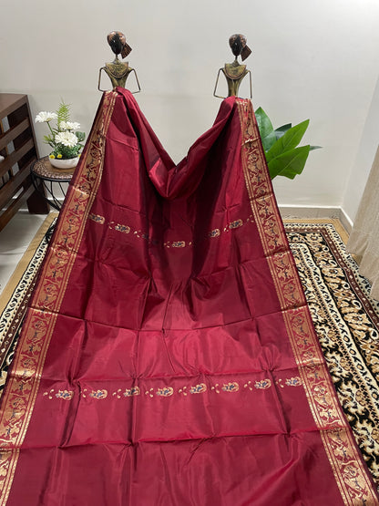 Maroon Swarnachari silk