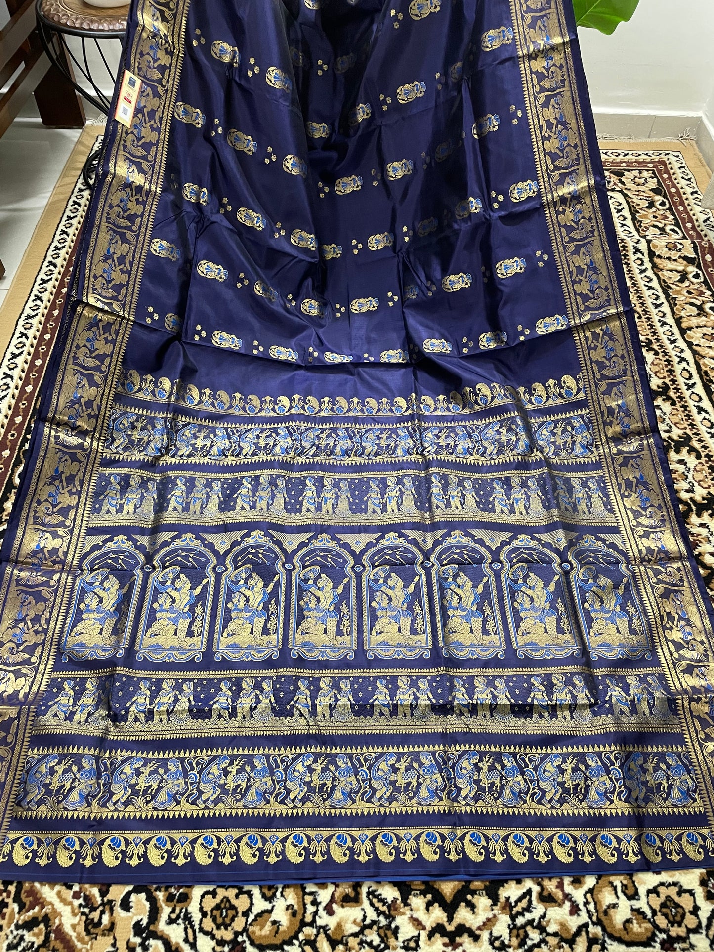 Navy Blue Swarnachari Silk