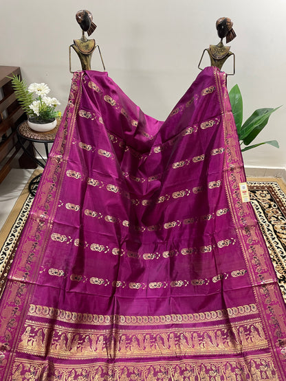 Soft Raspberry Purple Swarnachari Silk