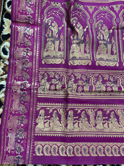 Soft Raspberry Purple Swarnachari Silk