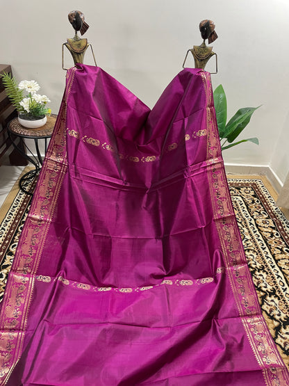 Soft Raspberry Purple Swarnachari Silk