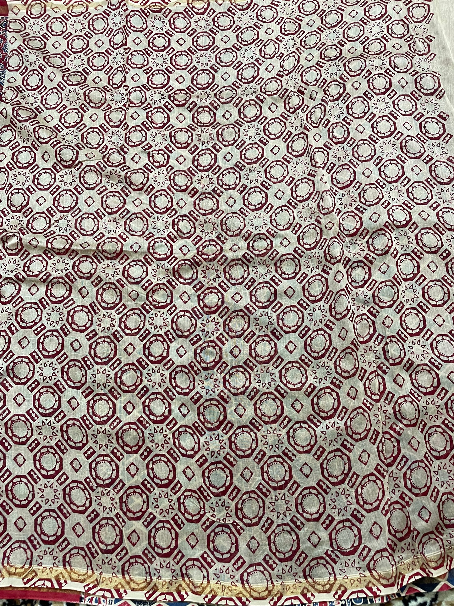 Red Ajrakh Chanderi Silk Cotton