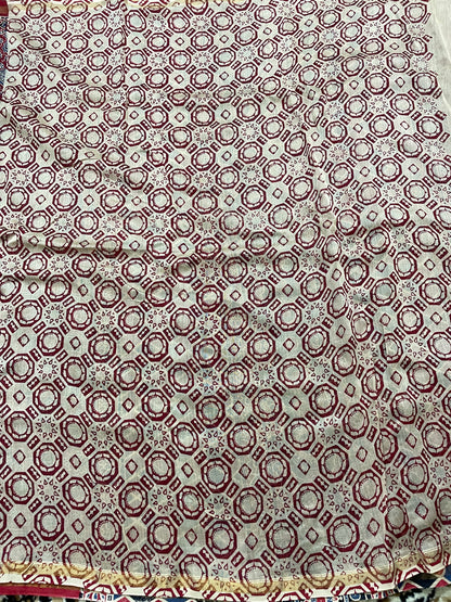 Red Ajrakh Chanderi Silk Cotton