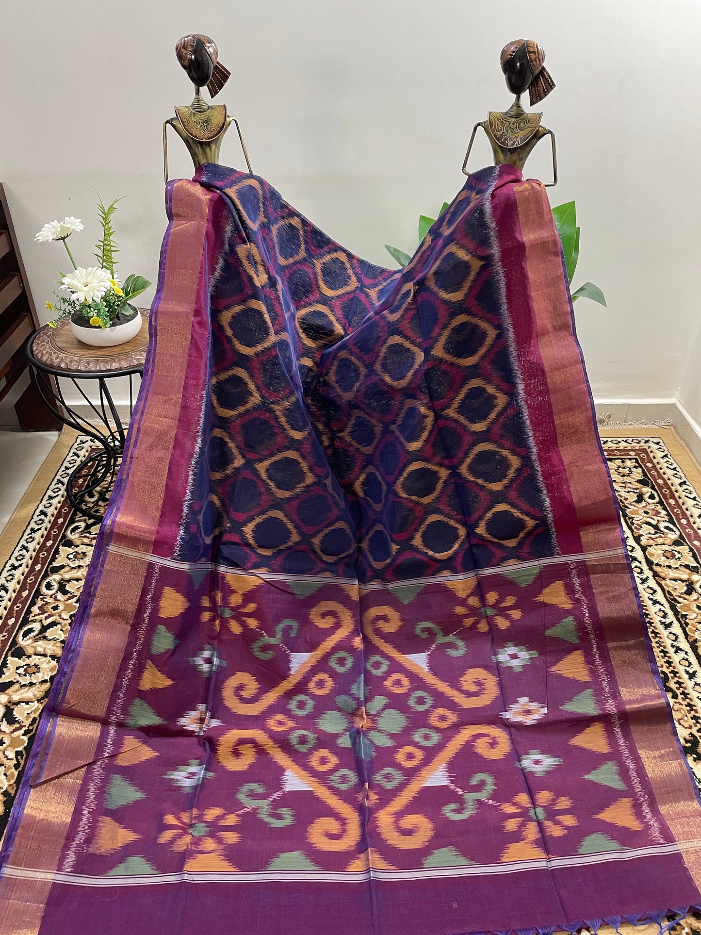 Mulberry Purple Pochampally Silk Cotton