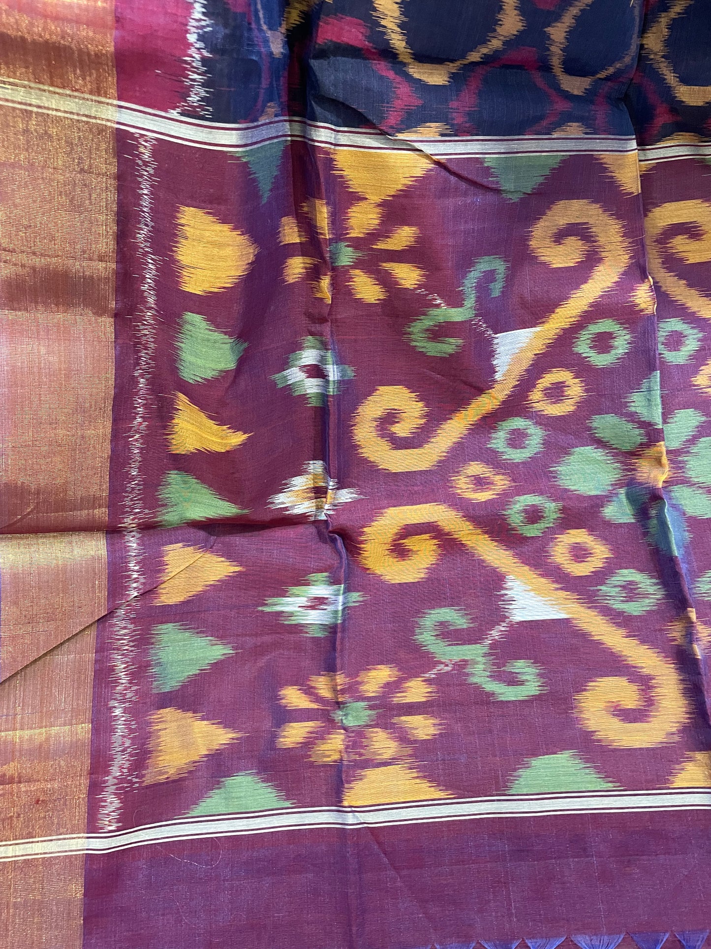 Mulberry Purple Pochampally Silk Cotton