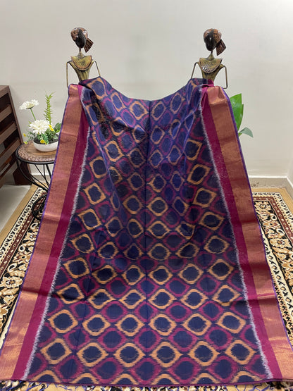 Mulberry Purple Pochampally Silk Cotton