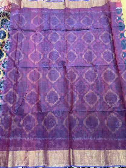 Mulberry Purple Pochampally Silk Cotton