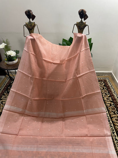 Peach Chanderi Silk Cotton