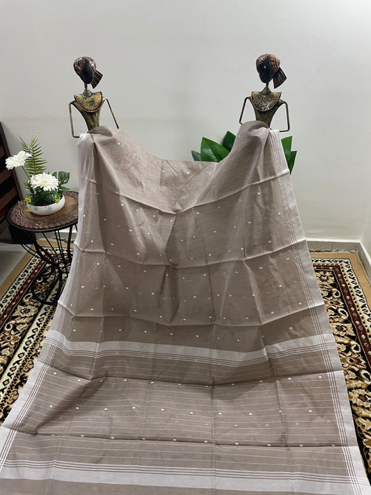 Pale Cedar Brown Chanderi Silk Cotton