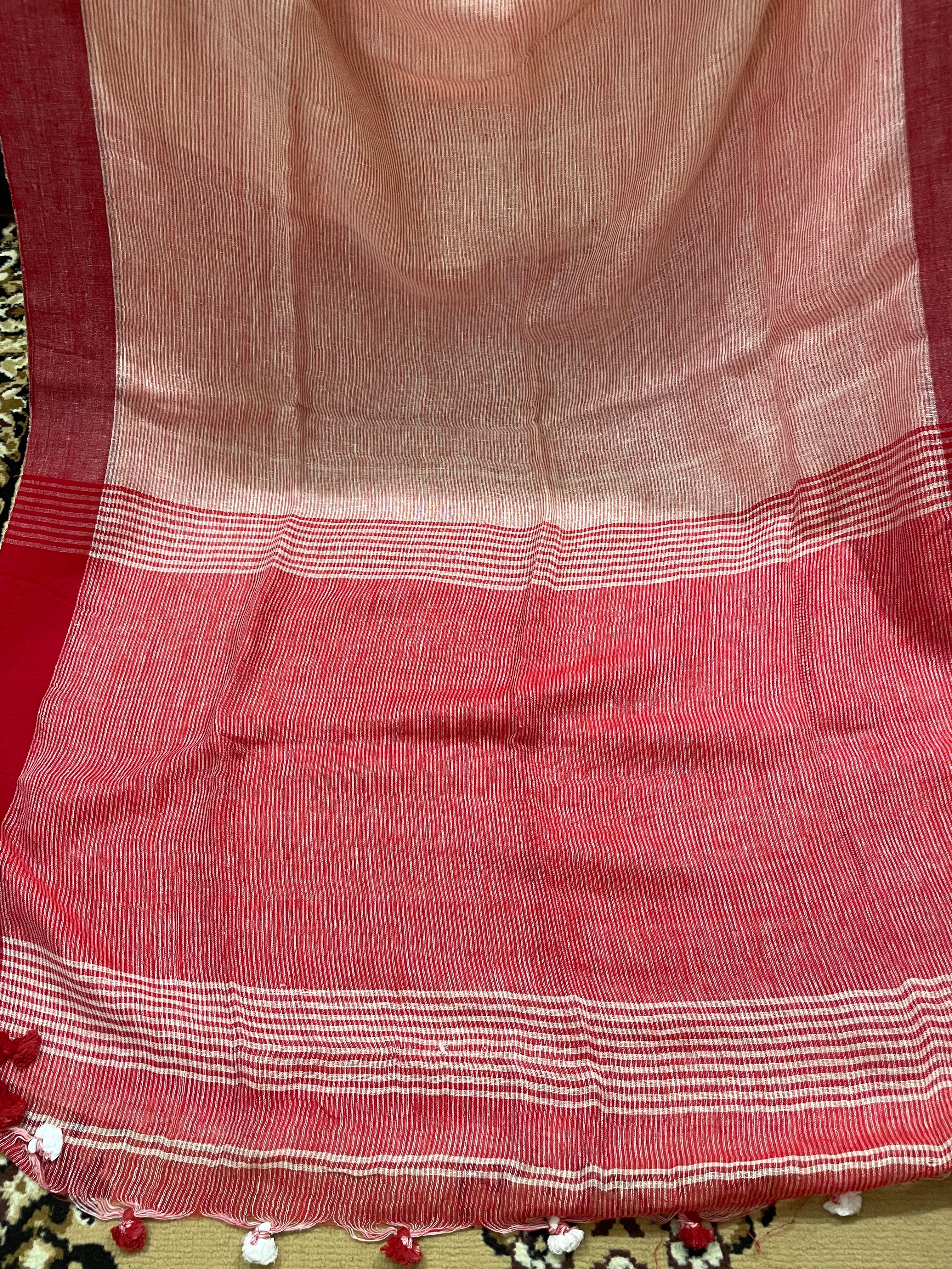 Silk Linen Plain Saree Sky Blue Color with contrast border and attached  Running Blouse-Indiehaat – Indiehaat.com