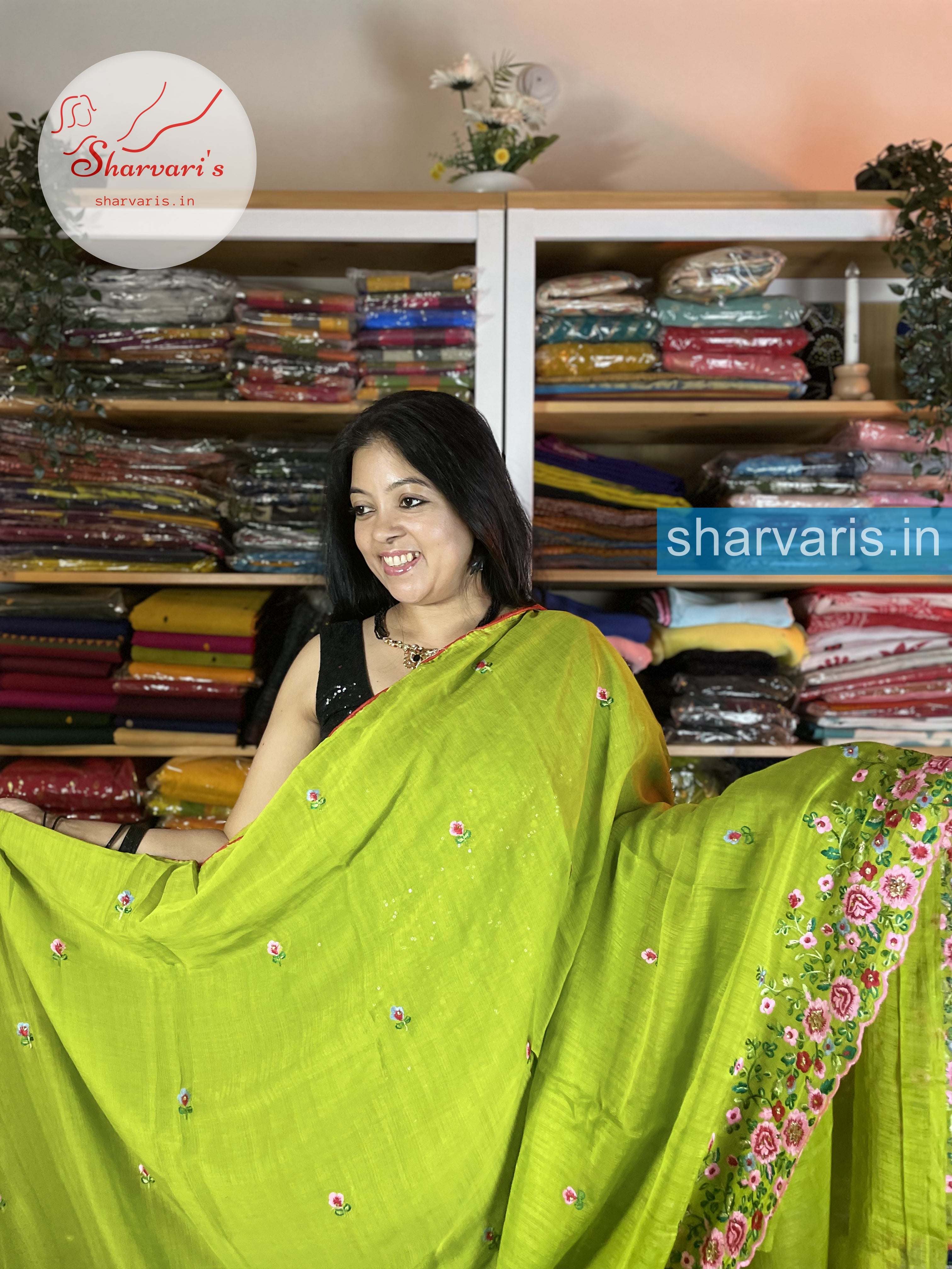 Buy Olive Sarees for Women by AKSHARAM Online | Ajio.com