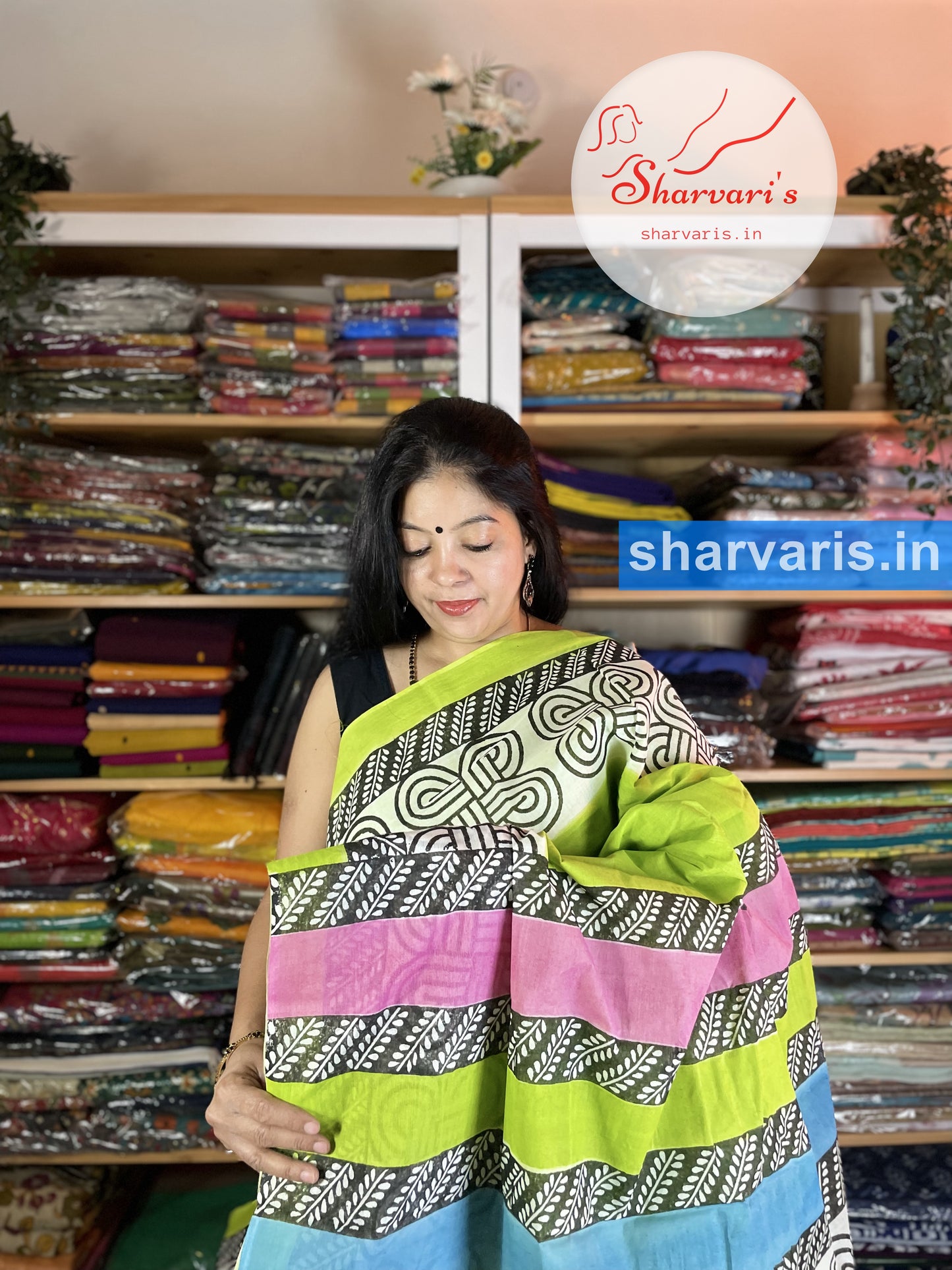 Parrot Green Tant Cotton Saree