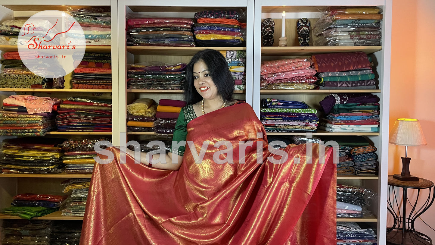 Red Kubera Pattu Saree