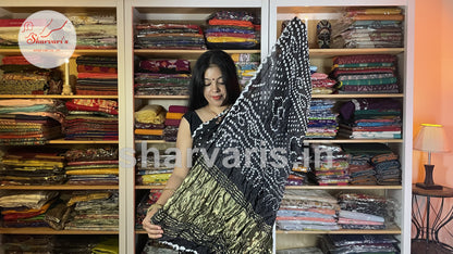 Black Taffeta Silk Bandhani Saree