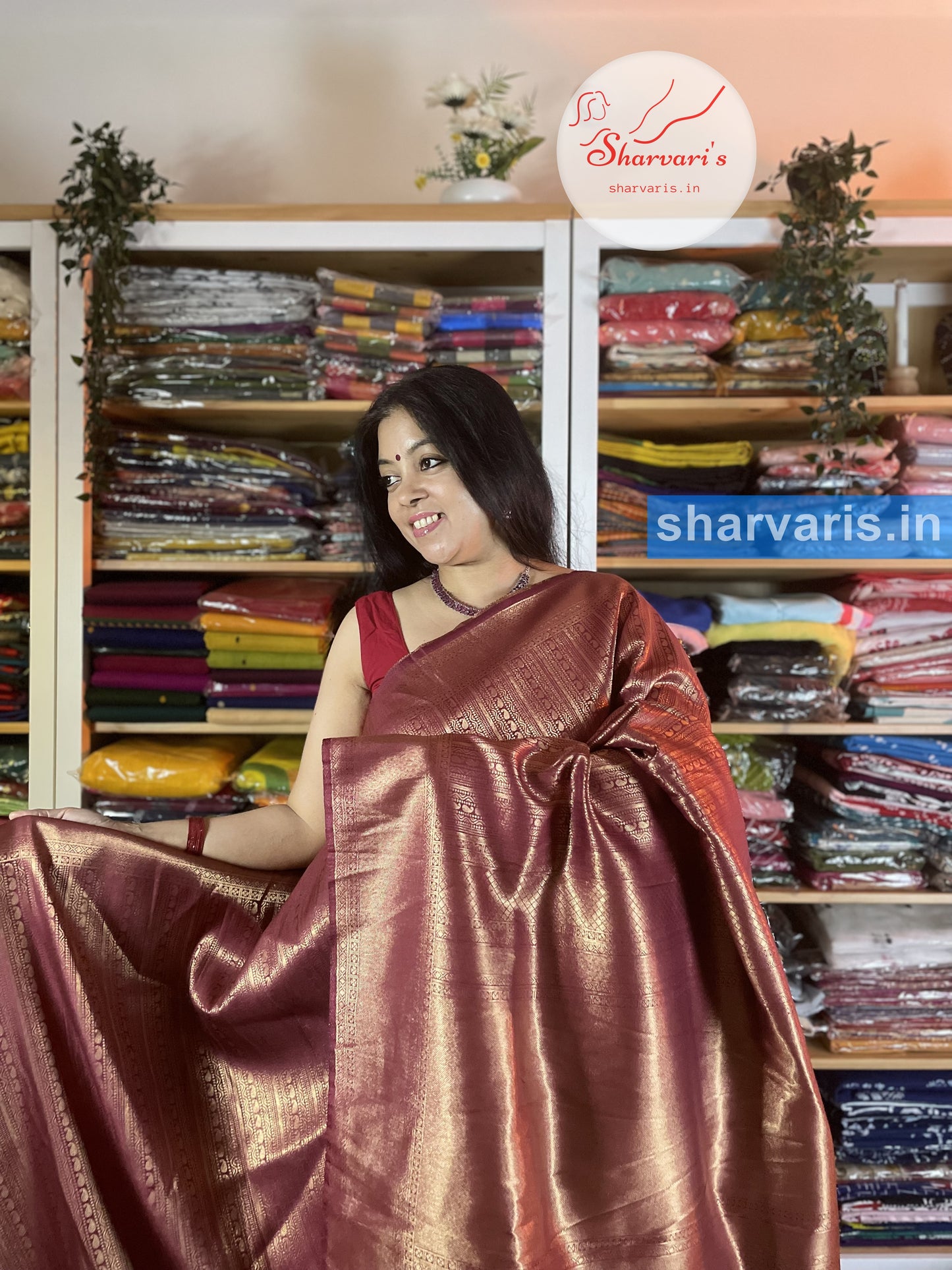 Maroon and Bottle Green Kubera Pattu/ Semi Silk Saree