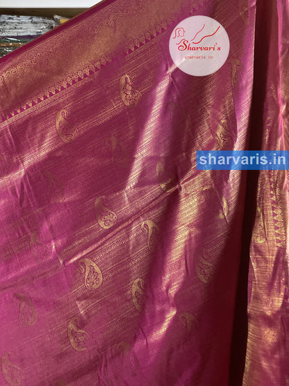 Fuchsia Pink Kubera Pattu/ Semi Silk Saree