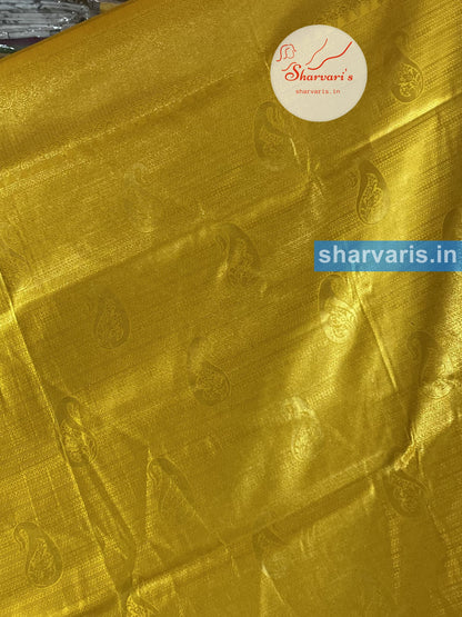 Yellow Kubera Pattu/Semi Silk Saree