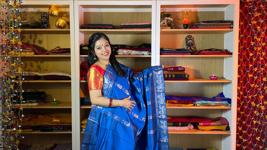 Azure Blue Swarnachari silk