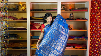 Azure Blue Swarnachari silk