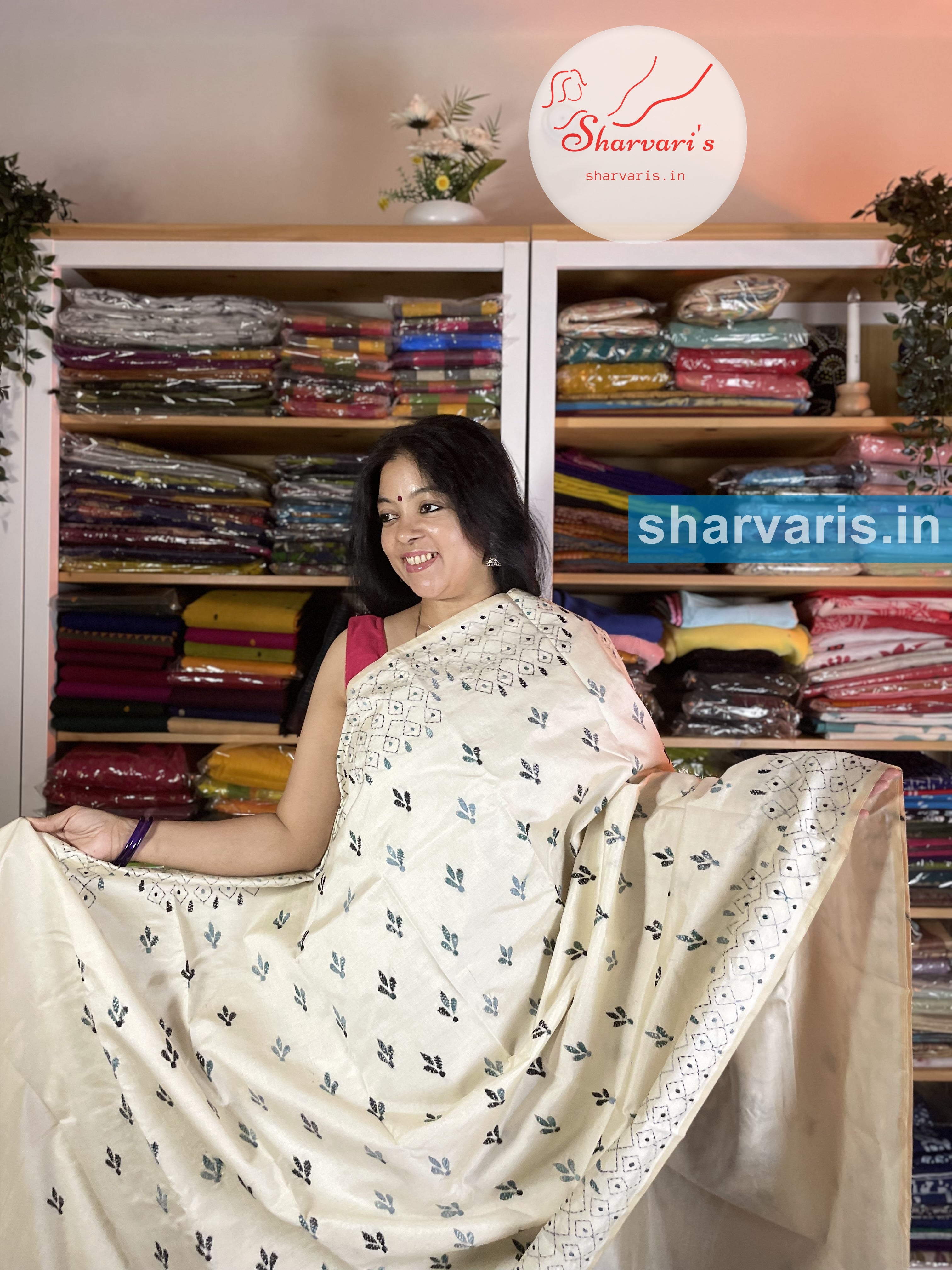 Kantha Stitch Saree (adi76767)