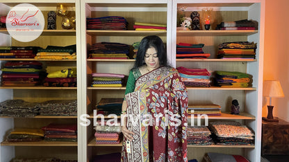 Maroon Pure Georgette Saree with Chikankari Borders