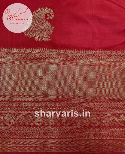 Pure Red and Gold 2 gm Zari Kanchipuram Silk Saree