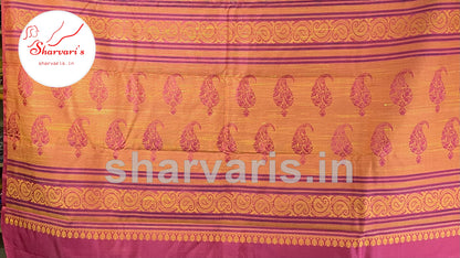 Pear Green Kanchipuram Silk Saree with Thread Work Motifs