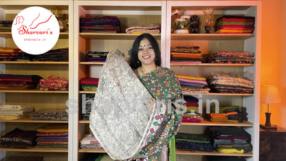 Green and Magenta Daily Wear Kalamkari Semi Silk Saree