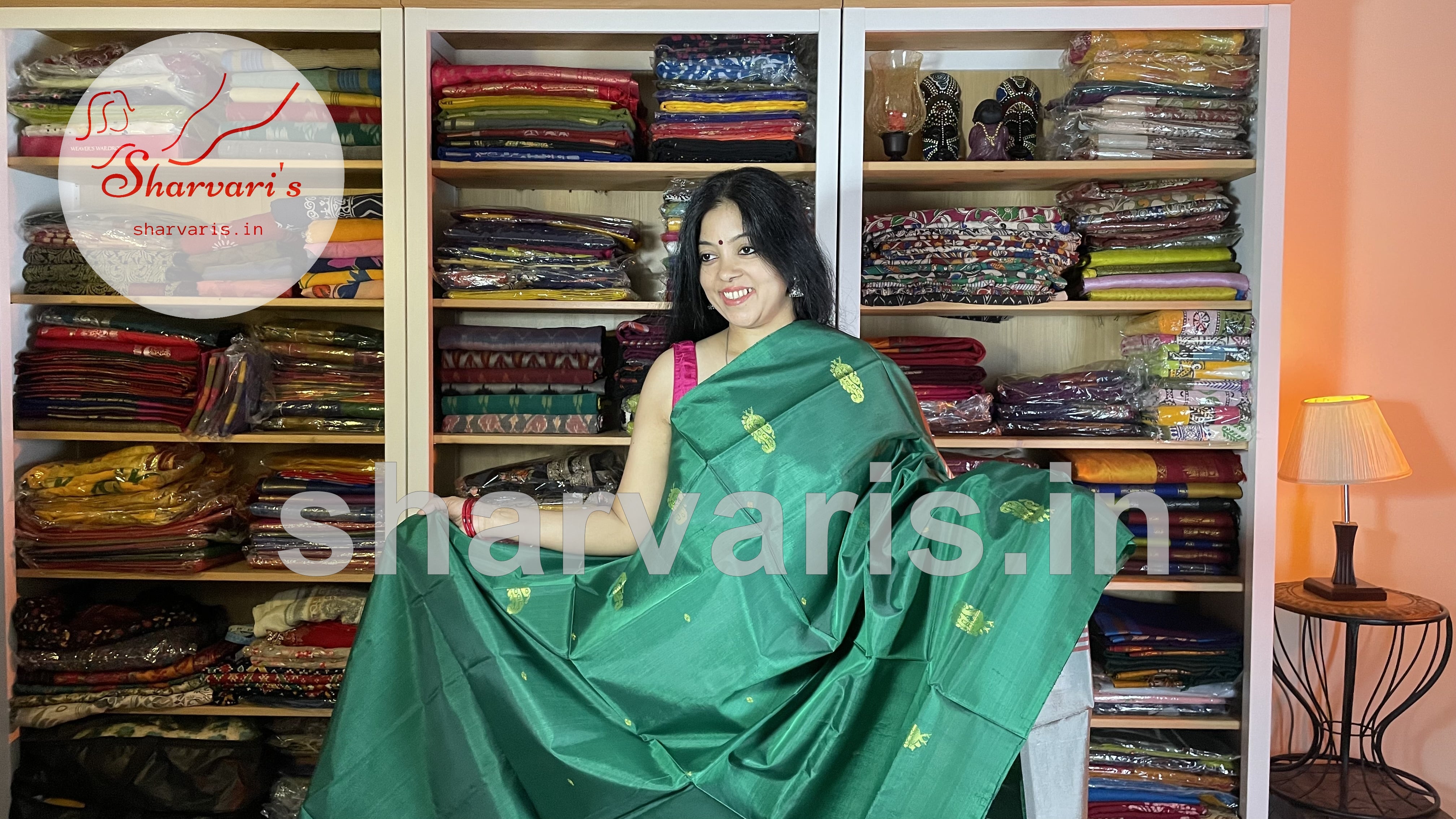 Pure Handloom Maheshwari Silk by Cotton Zari Weaving Saree color -  SaadgeeNilay