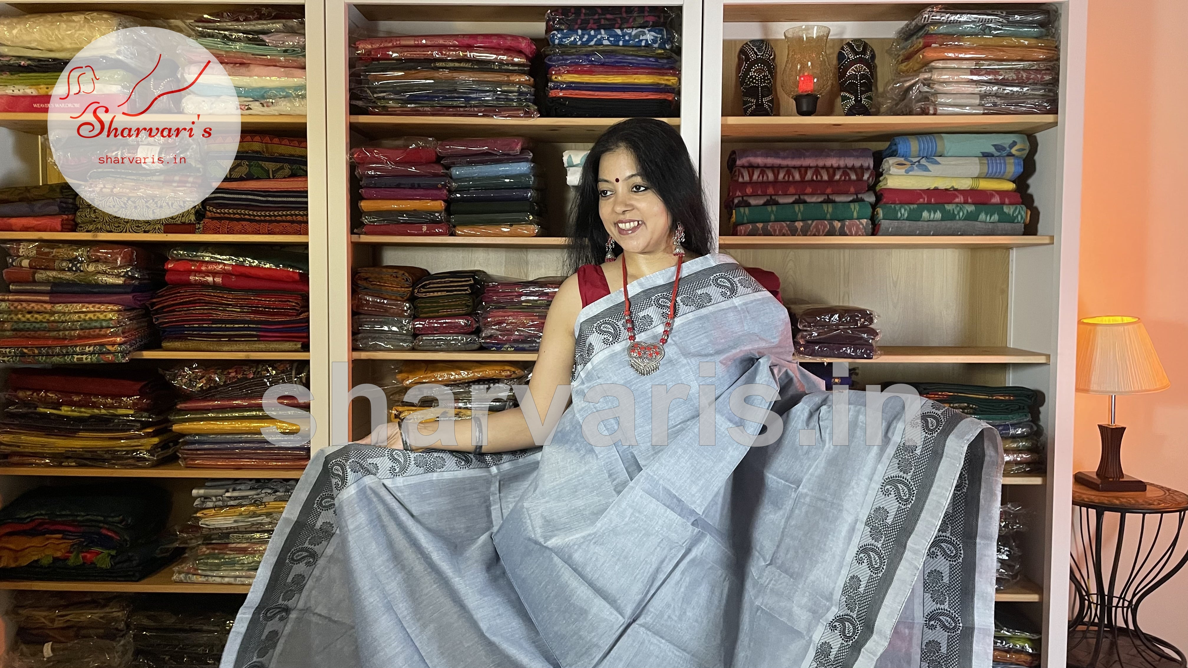 Premium Quality Hand Work Cotton Dhakai Jamdani Saree in Capri Blue an –  Bengal Looms India